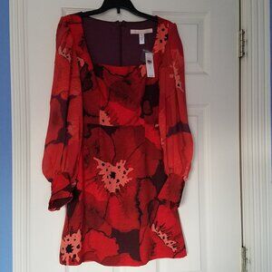 Anthropologie Poppy Red Long Sleeve Dress